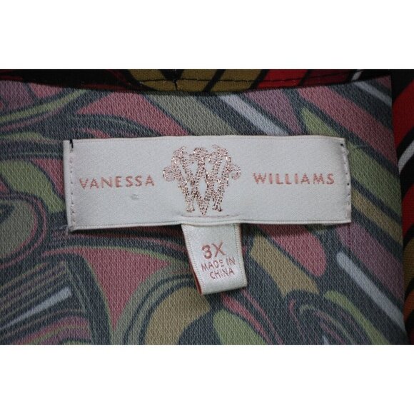 Vanessa Williams Silky Button Up Blouse-Size 3X-Tie Front-New without Tags - Picture 5 of 11